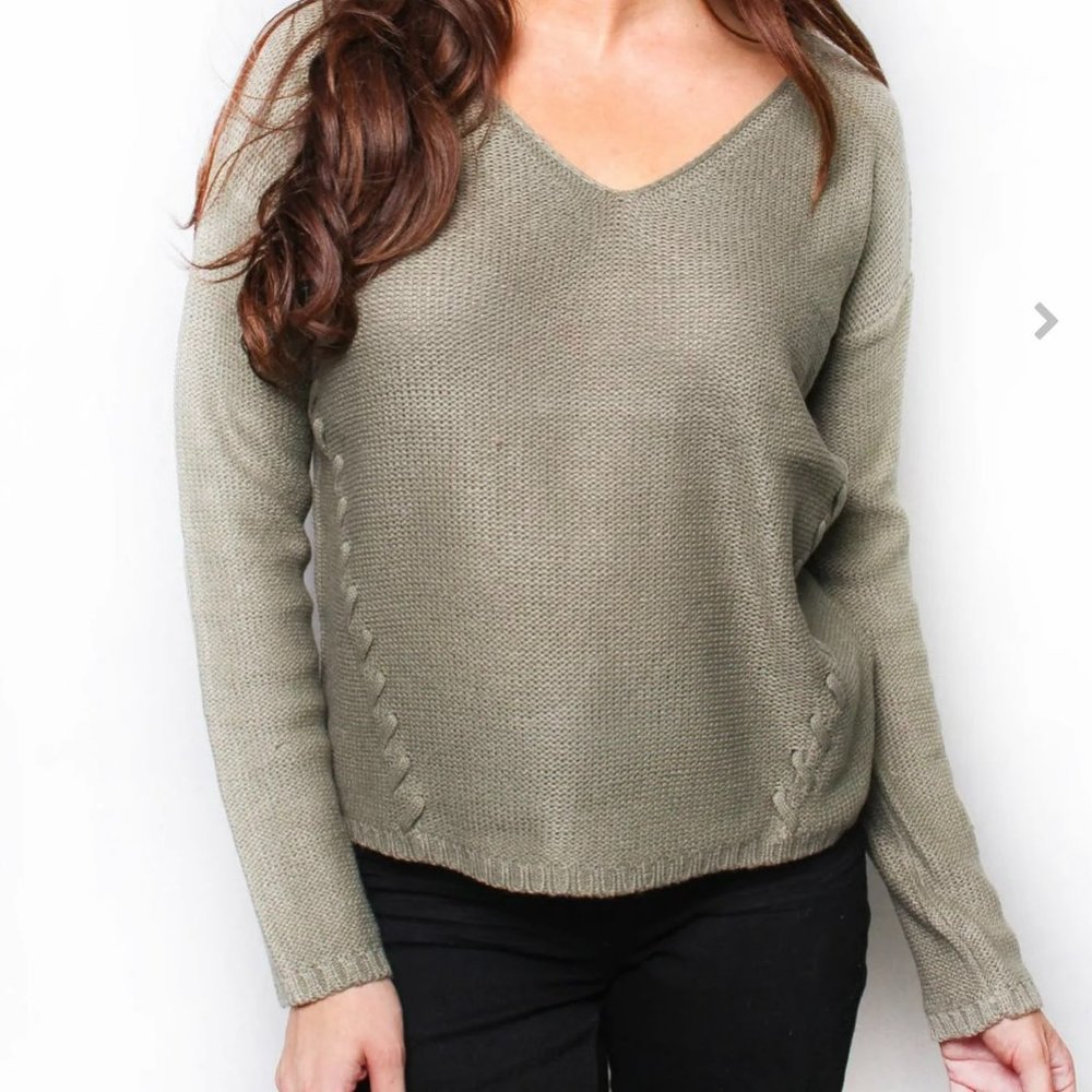 NWT Poof! Whip Stitch Detail Sweater